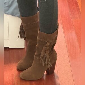 Vince Camuto brown Suede Tassle Boots 5